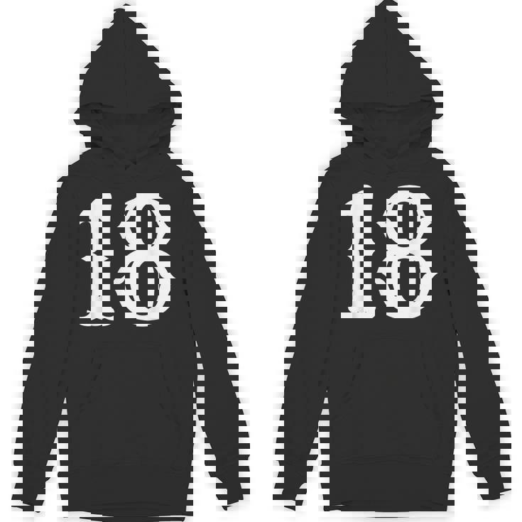 数字 18 インチ 白 大 太字 アメリカ 西部 スタイル フォント パーカー