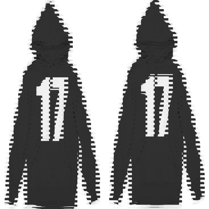 数字 セブンティーン数字 17 プレーンホワイト数字 パーカー