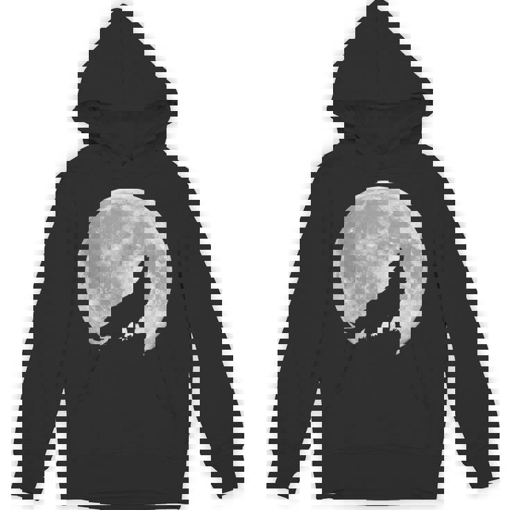 月に吠えるオオカミのシルエット。 パーカー