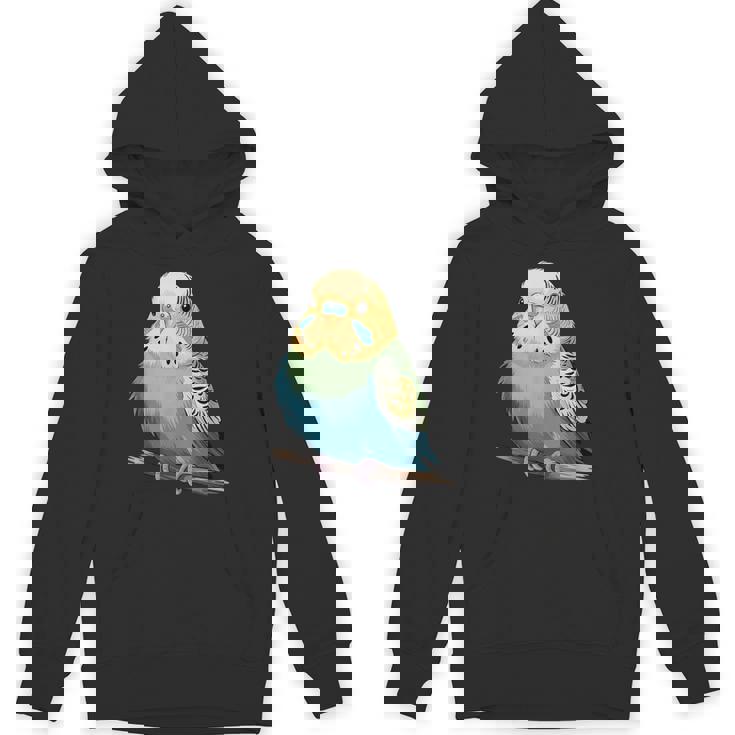 枝に腰掛けたチャーミングなセキセイインコ パーカー