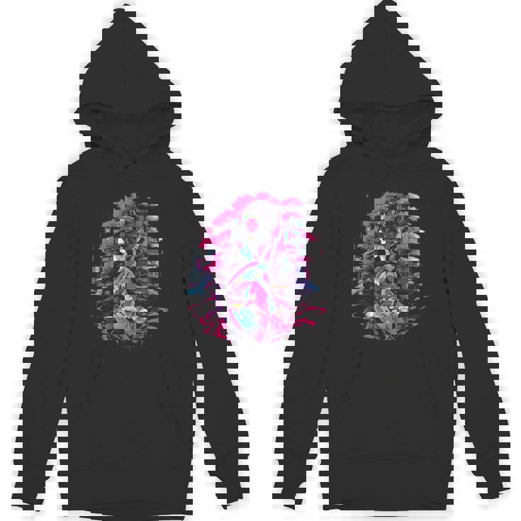 桜と芸者、サイバーパンク・イラストレーション パーカー