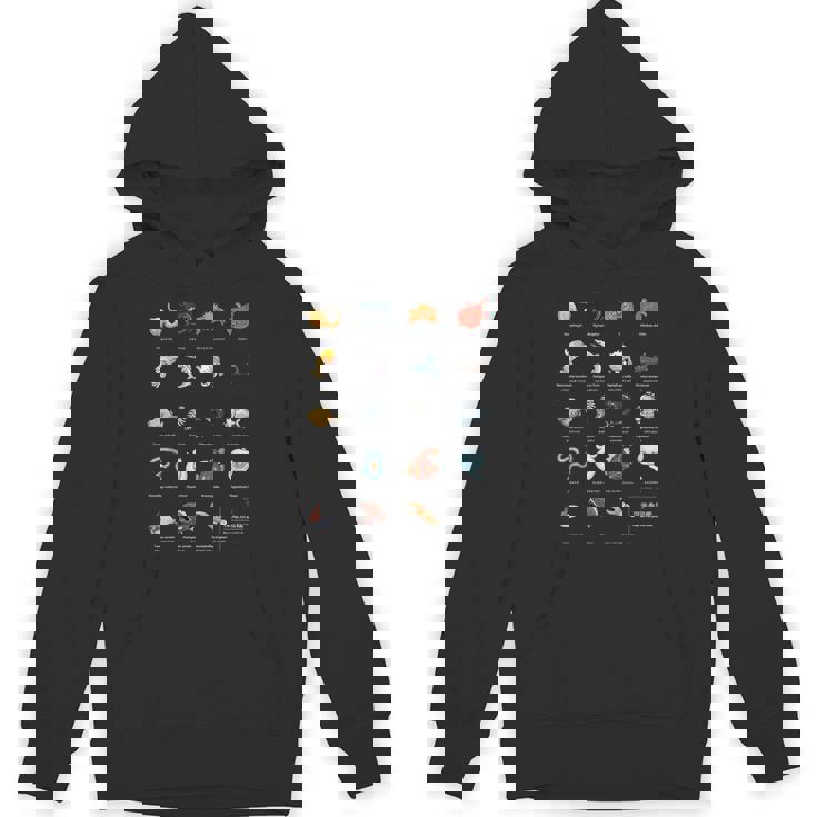 深海魚図鑑3_白文字 パーカー