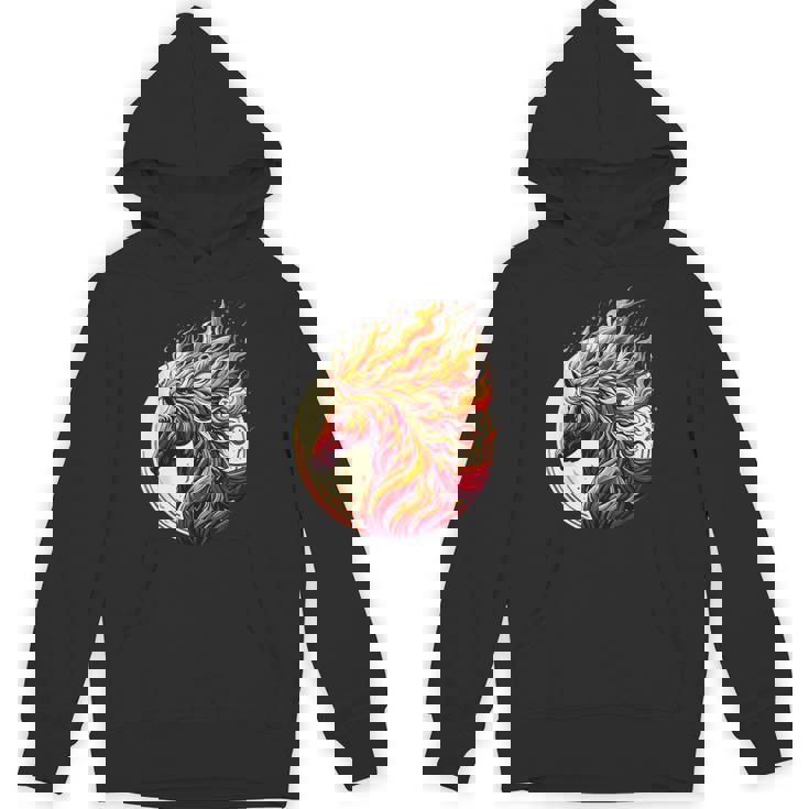 燃える 動物 馬 動物 クール 馬 火 炎 パーカー