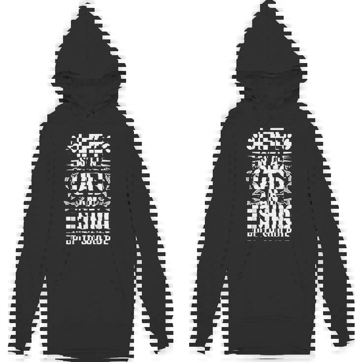 猫と釣り漁師 おもしろ釣り パーカー