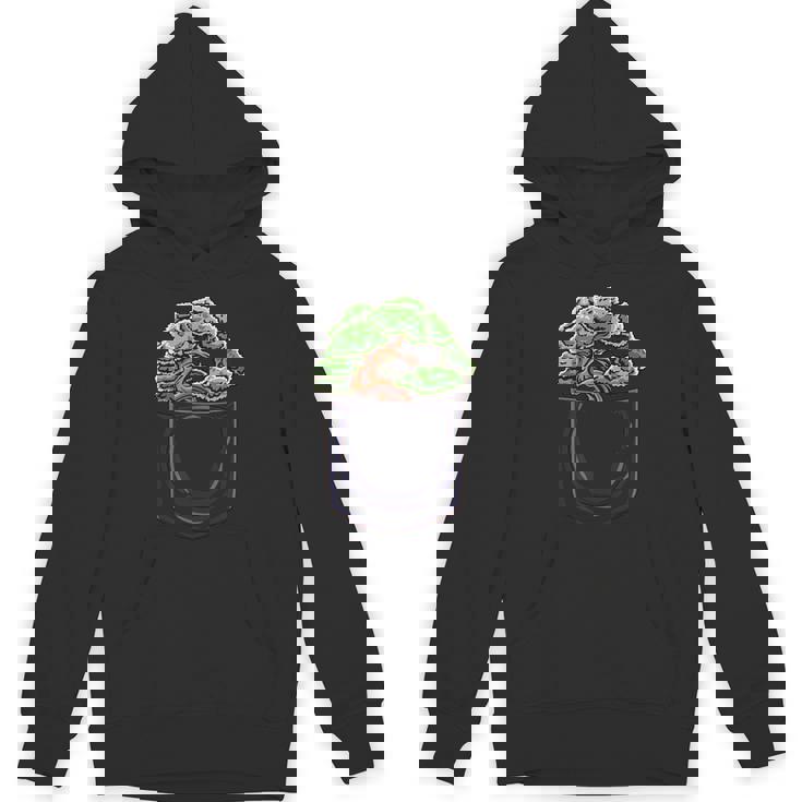 盆栽 木 膨らみポケット 面白いデザイン 盆栽 パーカー