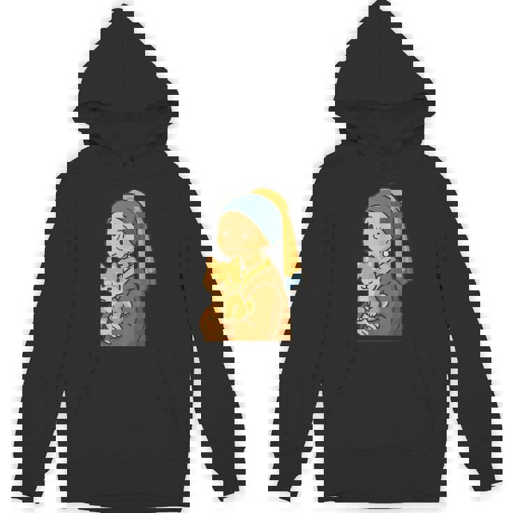 真珠の耳飾りの少女 柴犬 子柴 名画 いぬ イラスト かわいい 犬好き おもしろ 面白い パーカー