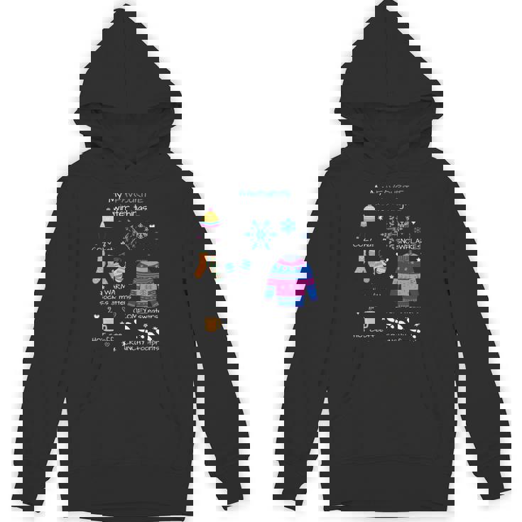 私のお気に入りの冬のものは、居心地の良い帽子、雪の結晶、ホットコーヒーです。 長袖tシャツ パーカー