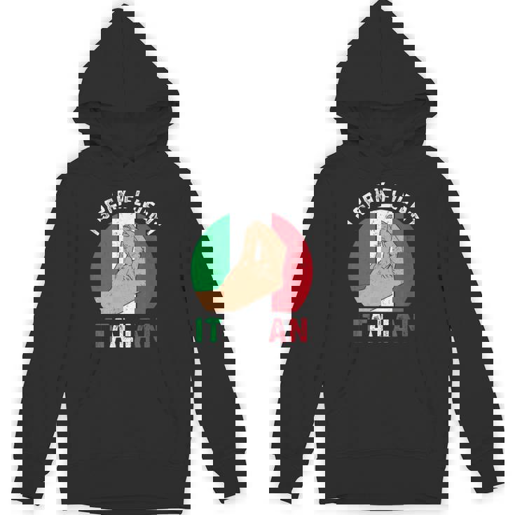 私は流暢なイタリア語を話します、イタリアの手のジェスチャー、私はイタリアが大好きです パーカー