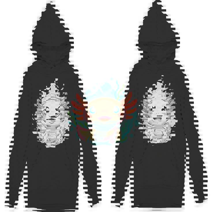 笑顔のaxolotl カワイイかわいい水中漫画 パーカー