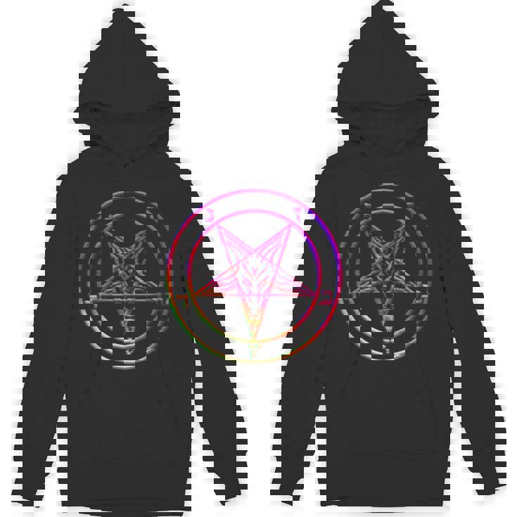 美しいvaporwave サタニックペンタグラム レトログリッチ効果 パーカー