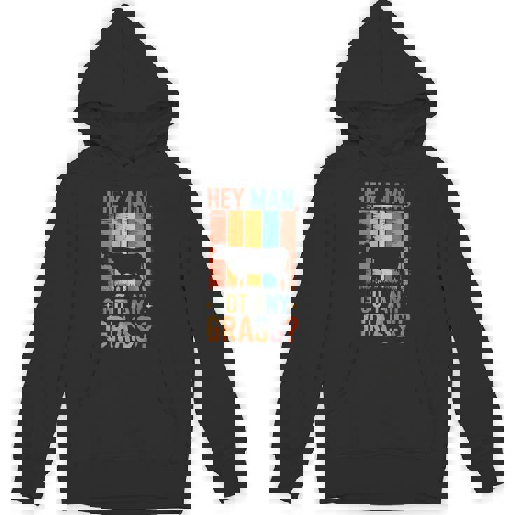 草を求めるレトロの面白い牛 農場のユーモアスタイル パーカー