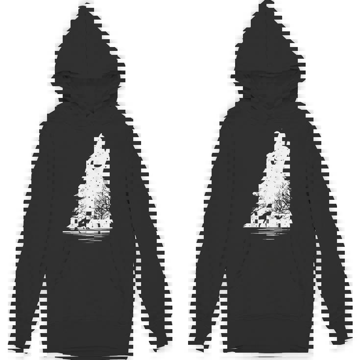 遠吠えするオオカミ 星空 オオカミモチーフ 男女兼用 パーカー