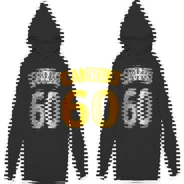 還暦 六十歳 60才 祝 Kanreki（ユニフォーム風）【フェイク 金プレート風 文字】誕生日 面白 パーカー