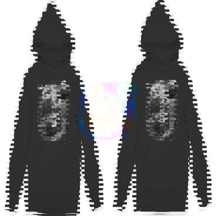 銀河系の面白いフェレット フェレット 長袖tシャツ パーカー