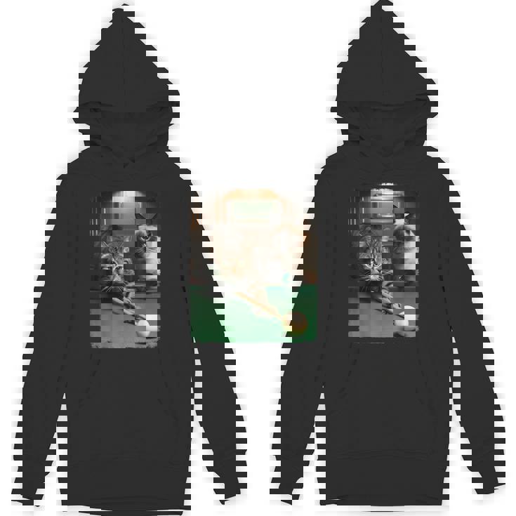 面白い猫 子猫 プールゲーム ビリヤード愛好家 アートデザイン パーカー