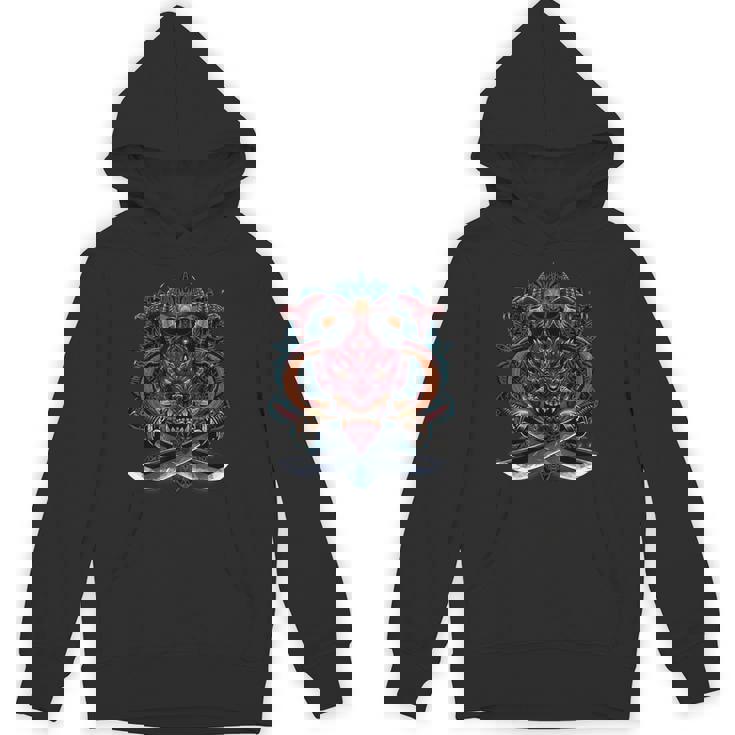 鬼魔悪魔日本の般若の面 パーカー