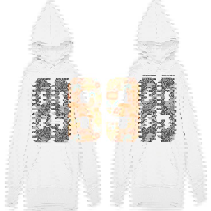 89 ナンバー コテージコア マッシュルーム レトロ フラワー裏側に パーカー