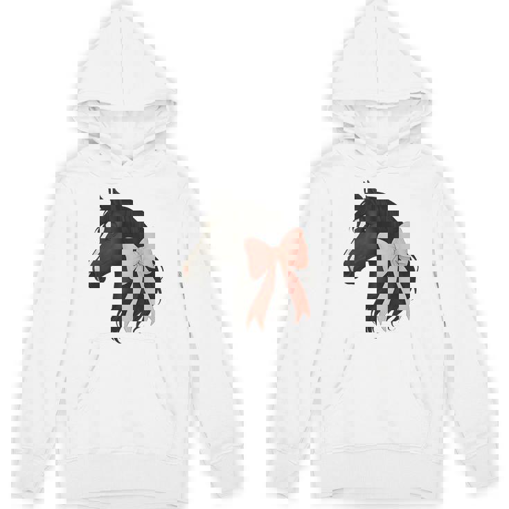 Cute Horse Pink Coquette Bow Horse Lover Unisex Hoodie