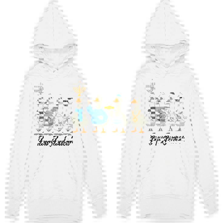 Hanukkah Goose Happy Hanukkah Menorah Dreidel Jewish Unisex Hoodie