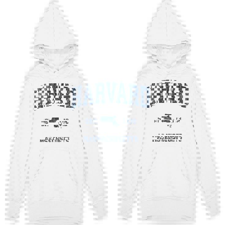 Harvard マサチューセッツ州 ヴィンテージ スポーツ デザイン ネイビー プリント パーカー