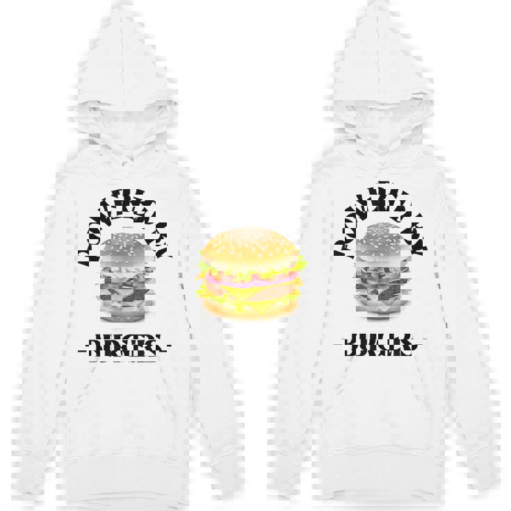 Powered By Burgers ファーストフード愛好家 面白いビーフバーガー パーカー