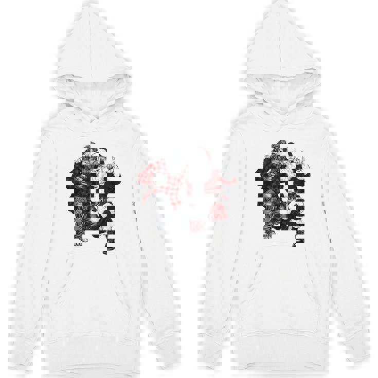 Santa And Bigfoot Rock Christmas Sasquatch Believe Unisex Hoodie