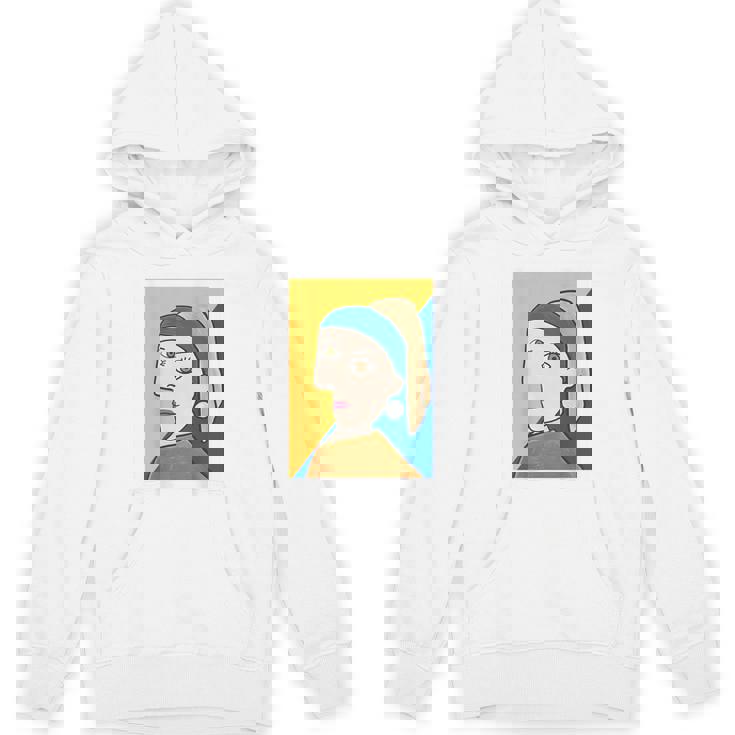 《バックプリント・背中側》【ピカソ風】真珠の耳飾りの少女／フェルメール（パロディ）【世界の名画】面白い パーカー