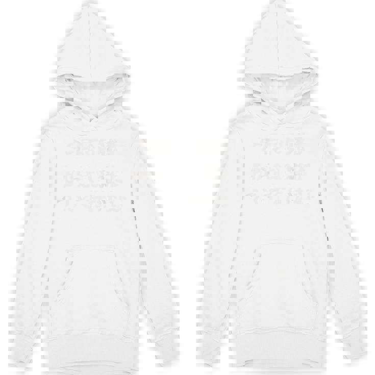 「今月の目標 知らない猫について行かない」面白い 筆文字 ユーモア満点 背面に文字入りデザイン おもしろプリント パーカー