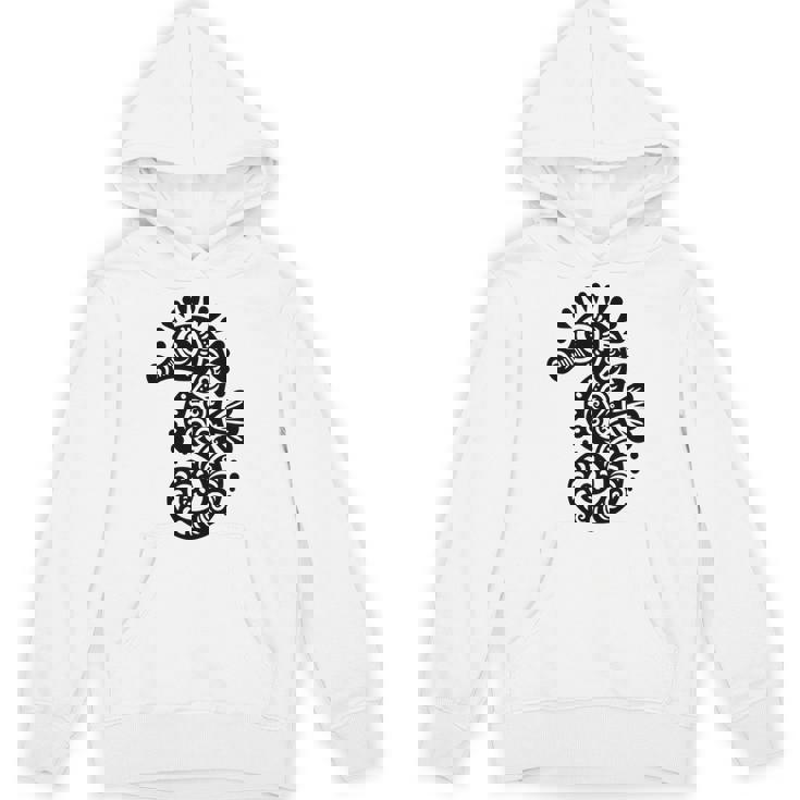 かわいいタツノオトシゴ ポリネシア トライバル マオリ柄 タツノオトシゴ 長袖tシャツ パーカー