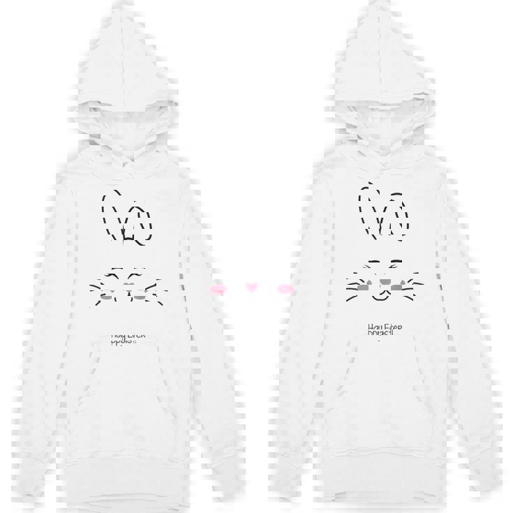 かわいいバニーフェイス イースターバッグ ピンク ハート イースター パーカー