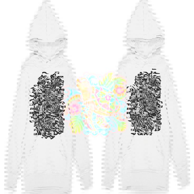 アロハ ウミガメ ハワイアン ホヌ フラワー ウェーブ オーシャン パーカー