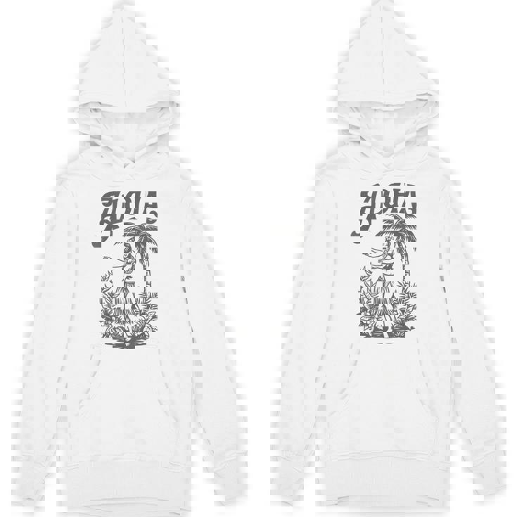 アロハ レトロ ハワイ ヤシの木 ルアウ ダンサー シルエット トロピカル パーカー