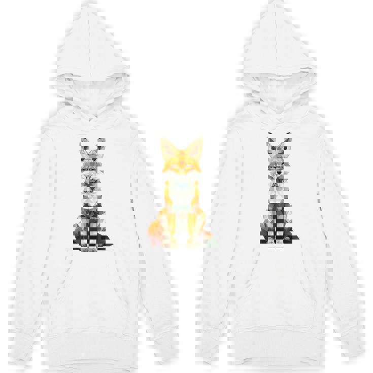 キツネ アニマル柄 グラフィック ポートレート イラスト 幾何学 キツネ パーカー