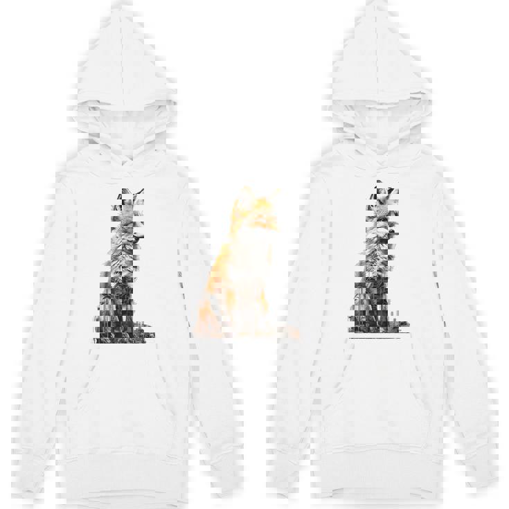 キツネ アニマル柄 モチーフ 抽象 イラスト 描画 狐 パーカー