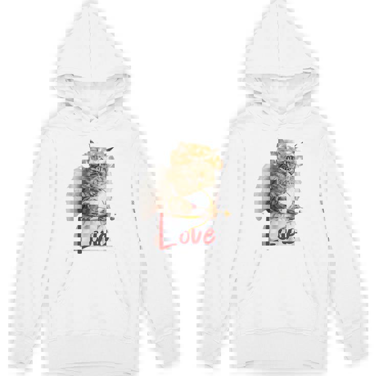 キューピッドコスチュームを着た面白い猫、聖バレンタインの猫の自撮り。 パーカー