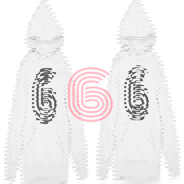 クールなレトロなレタリングジャージ、背番号6 6Eis パーカー