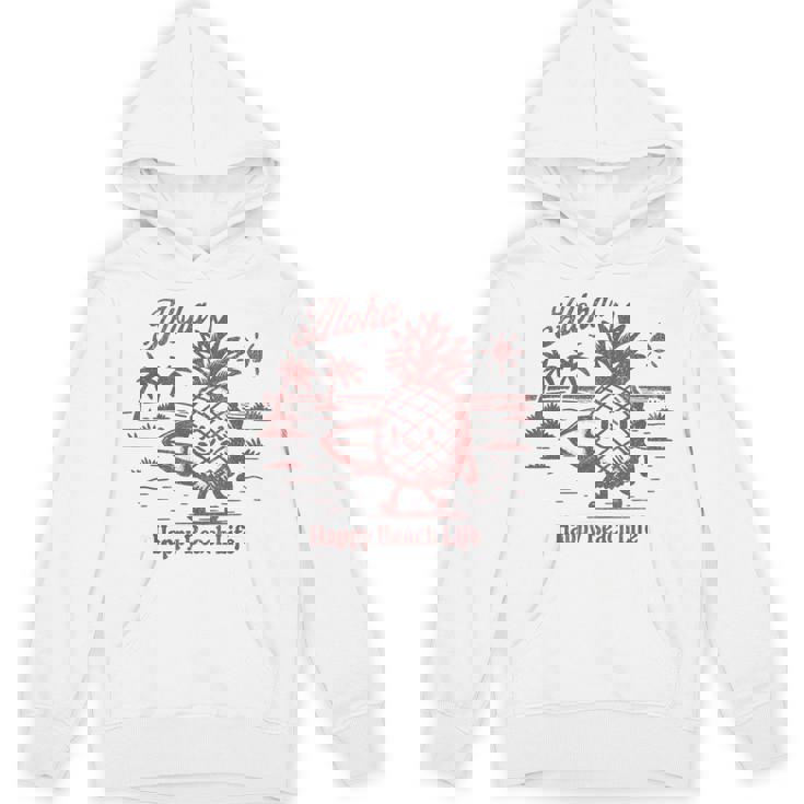 サーフィン パイナップル レトロ ビーチ ヤシの木 トロピカル 美学 パーカー