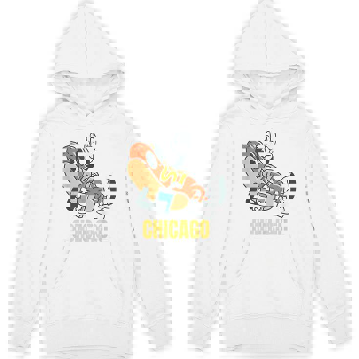 シカゴホットドッグ ストリートフード ホットドッグ マスタード付き パーカー