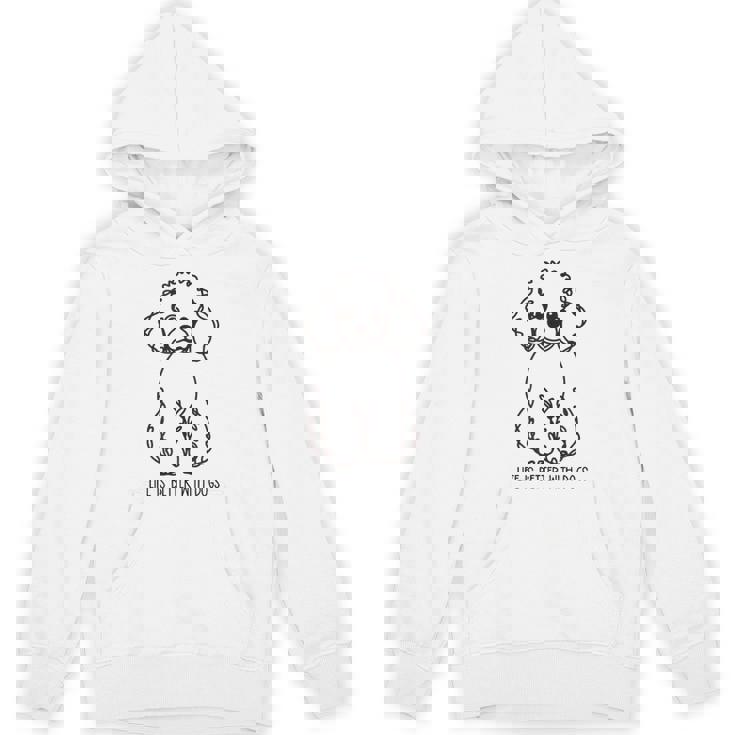 トイ プードル シルエット ラインアート 犬がいると人生はもっと楽しい デザイン パーカー