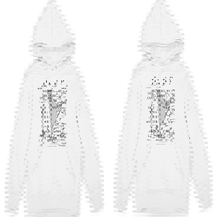 ハープ ヴィンテージ 特許ハーピスト ドローイングプリント パーカー