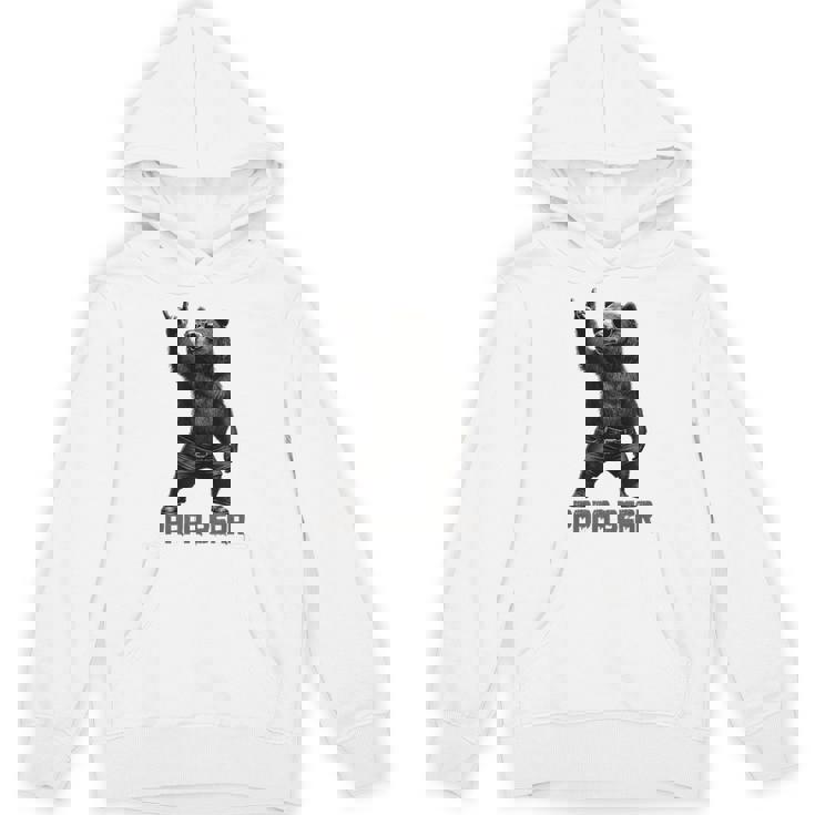 パパベア グリズリーベア ロックジェスチャー クールなパパ グリズリーベア パーカー