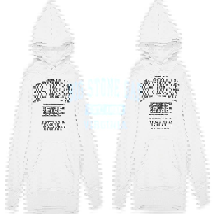 ビッグストーンギャップ バージニアva ヴィンテージ スポーツデザイン ネイビープリント パーカー