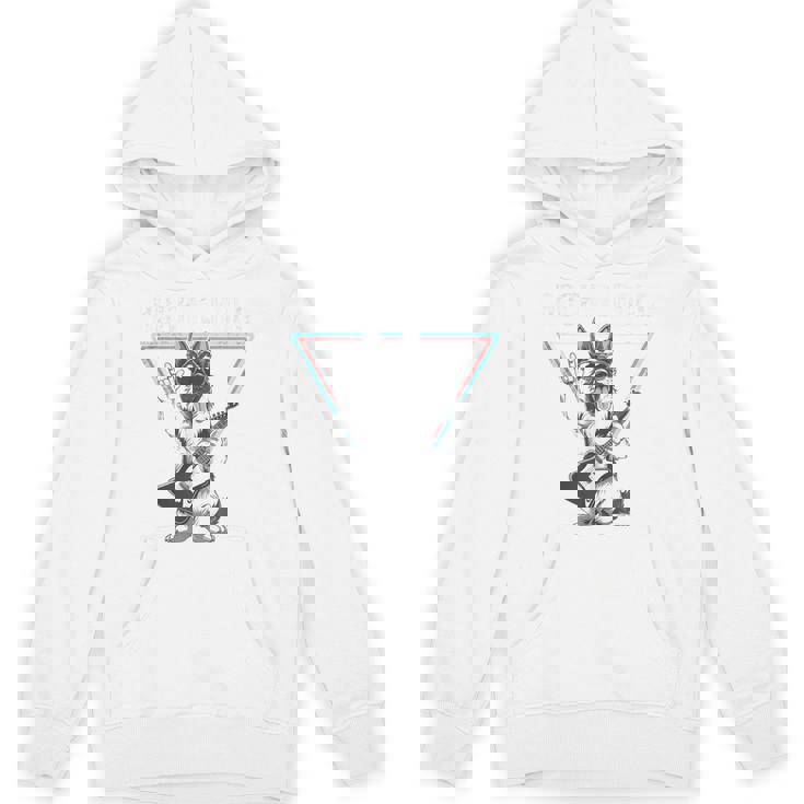 ロックンロール ドッグ ギター ミュージック バイブ パーカー