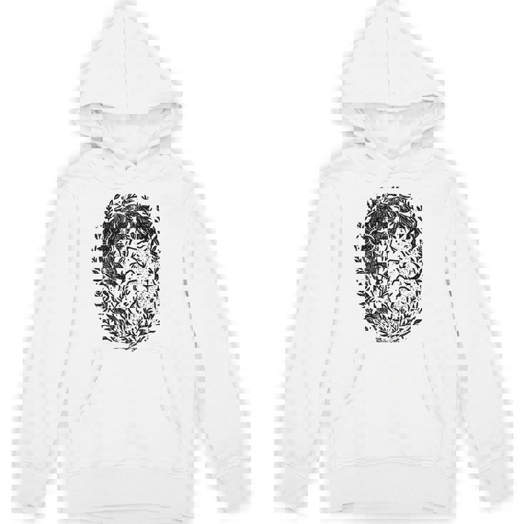 天の陰陽狐 太陽と月 ボーホーウッドランドアート パーカー