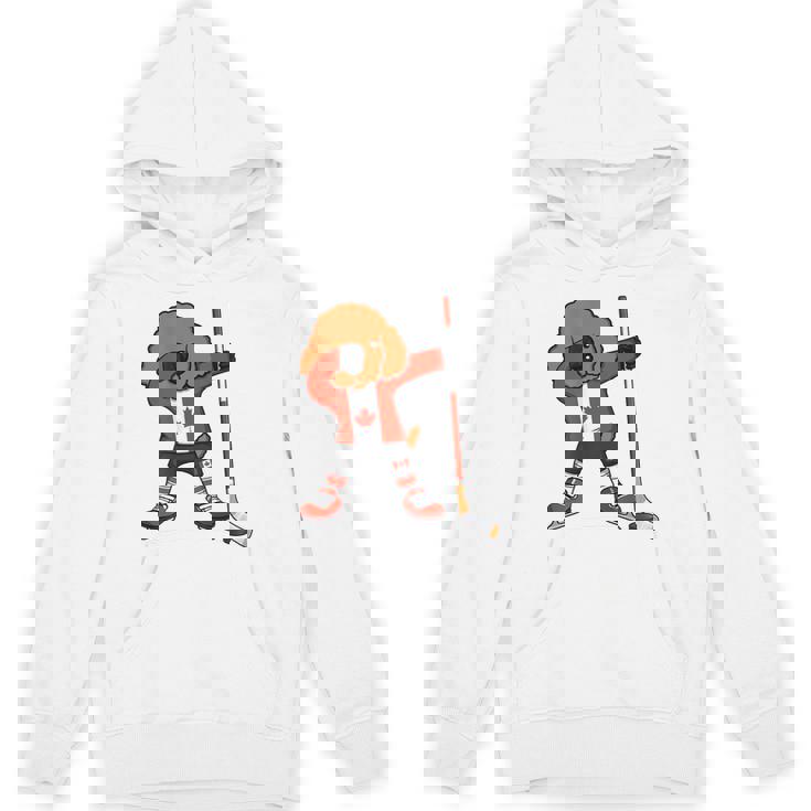 愉快なダビングプードル カナダ アイスホッケーファン ウィンタースポーツ パーカー