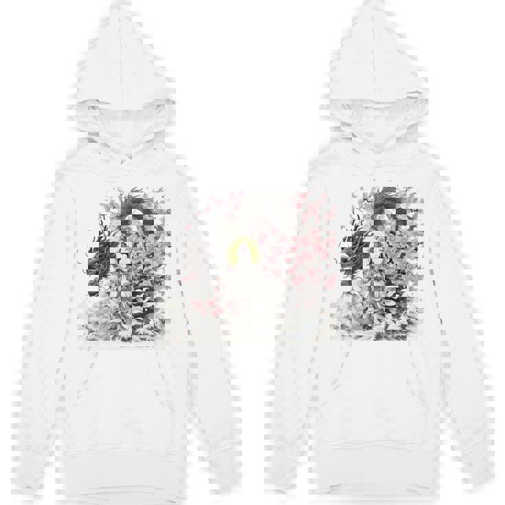 日本 浮世絵 観音菩薩 竜 桜 波 バックプリント 長袖tシャツ パーカー