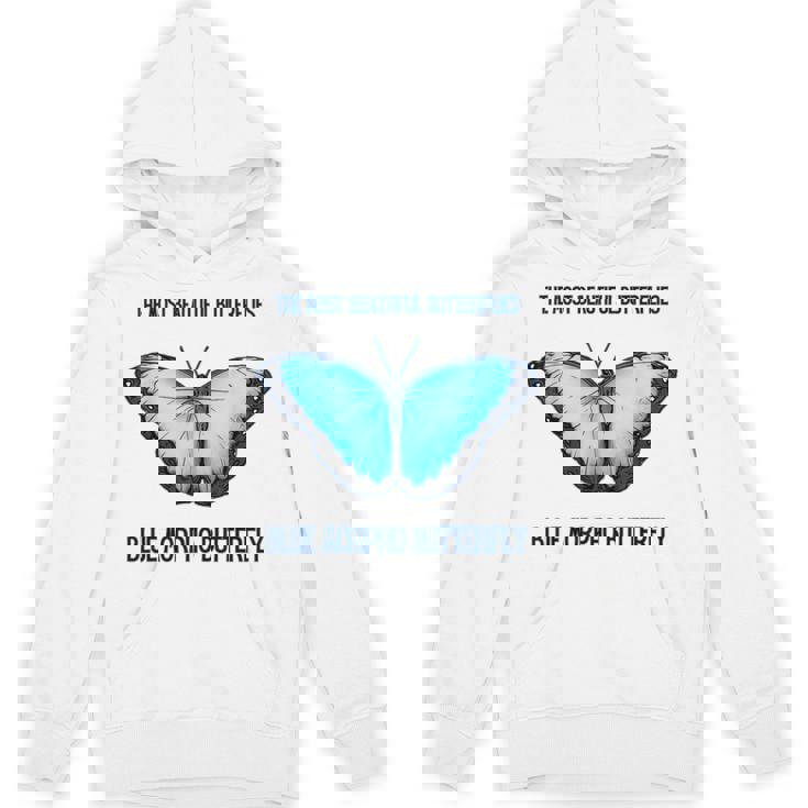 最も美しい蝶青いモルフォバタフライ パーカー