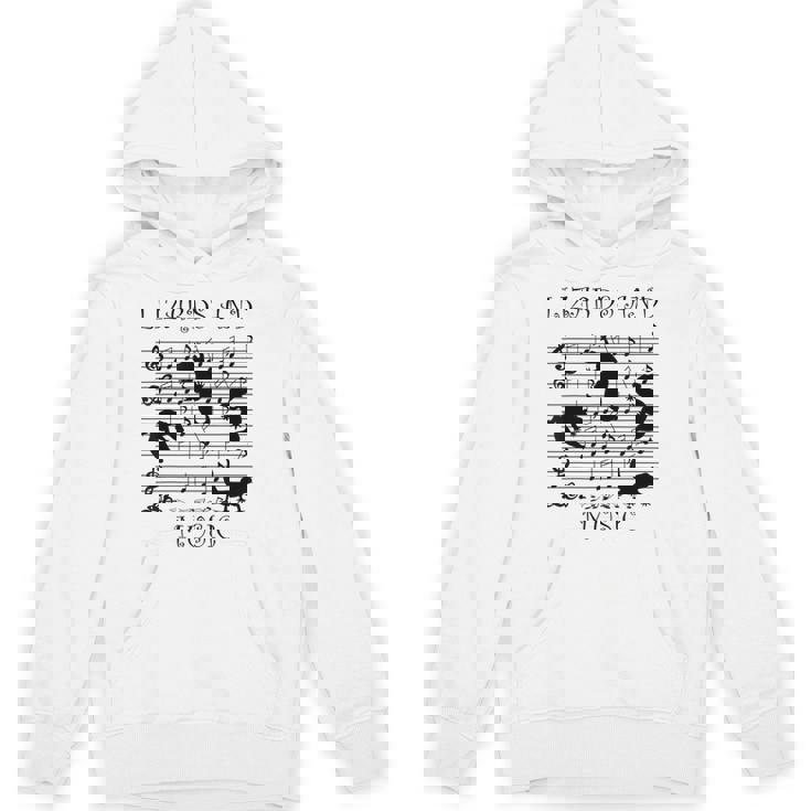 音楽とトカゲ ヤモリ ミュージシャン 爬虫類 パーカー