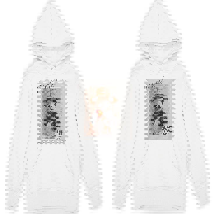 麦わら帽子 りんご パンダ 小さなパンダ 切手風 パーカー