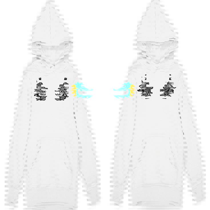 龍 ドラゴン 顔 対称 ポップアート 和風ユニークデザイン パーカー